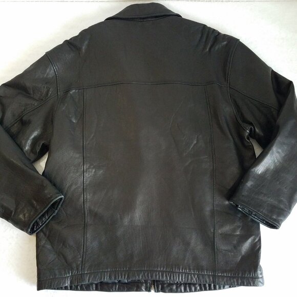 Chereskin Exterior Soft Leather Jacket LARGE Mens FLAWS Quilted Lining 48" Chest - Picture 2 of 16